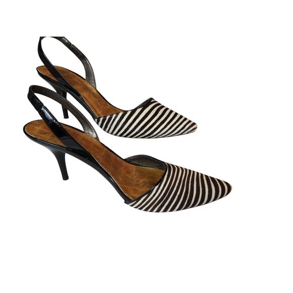 Sam Edelman "Orly" Calf-Hair Zebra Slingbacks size 8.5 - Picture 1 of 8